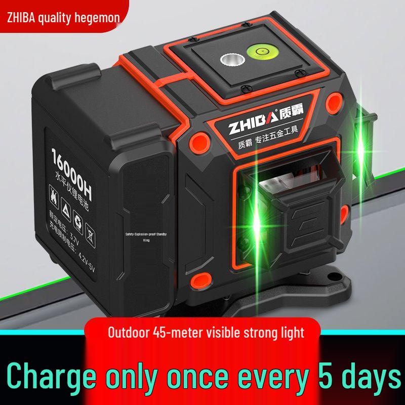 12-линейный высокоточный зеленый инфракрасный уровень с автоматическим креплением к наружной стене и самовыравниванием