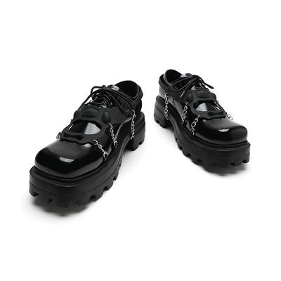 Ouyang Nana Та же весна и осень, новый стиль, бисквит, толстая подошва, маленькие кожаные туфли в британском стиле, женские универсальные туфли Jk на толстом каблуке