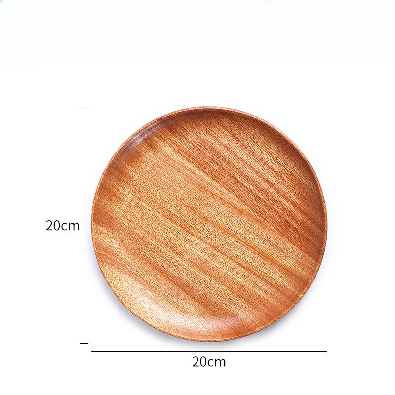 Simple Wooden Tray Ebony Solid Wood Tableware Tea Tray Household Hotel Wooden L Snacks Bread Plate Meal