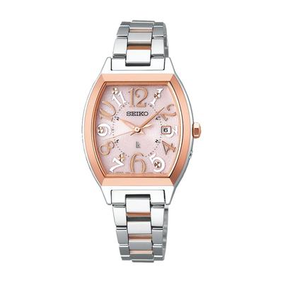 Rukia Standard Collection Tonneau Type Solar Radio SSVW214 Silver Pink Gold [Часы Seiko] Женские +