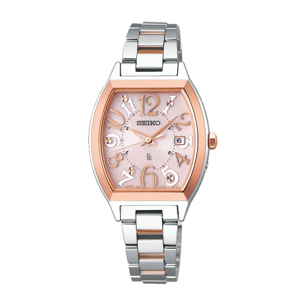 Rukia Standard Collection Tonneau Type Solar Radio SSVW214 Silver Pink Gold [Seiko Watch] Women's +