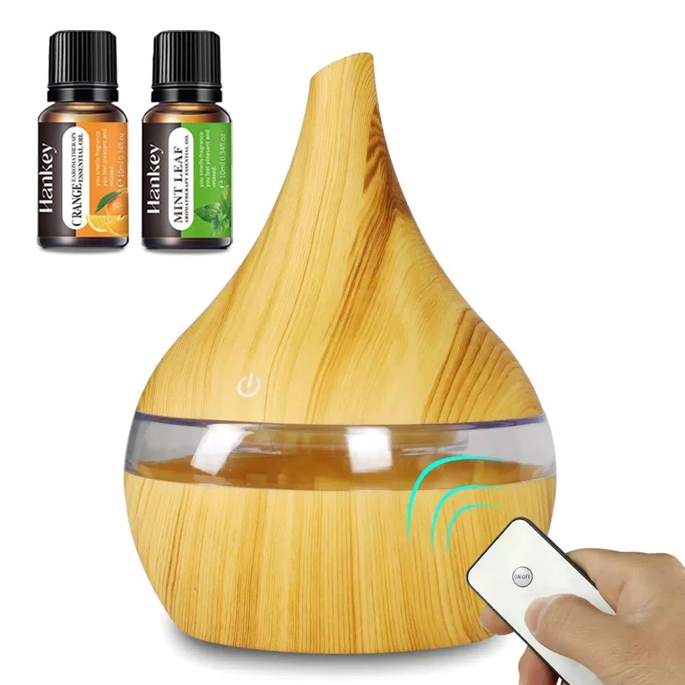 Ultra Quiet 300ml USB Aromatherapy Diffuser with 7-Color LED Night Light & Remote Control for Bedroom and Office