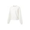 Lining Fitness Series Solid Color Round Neck Pullover Sweatshirt Women Sweatshirt Champagne-White AWDT788-1
