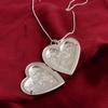 New 925 Sterling Silver Necklace Heart Frame Pendant Necklace Can Be Loaded With Photo Jewelry Gift