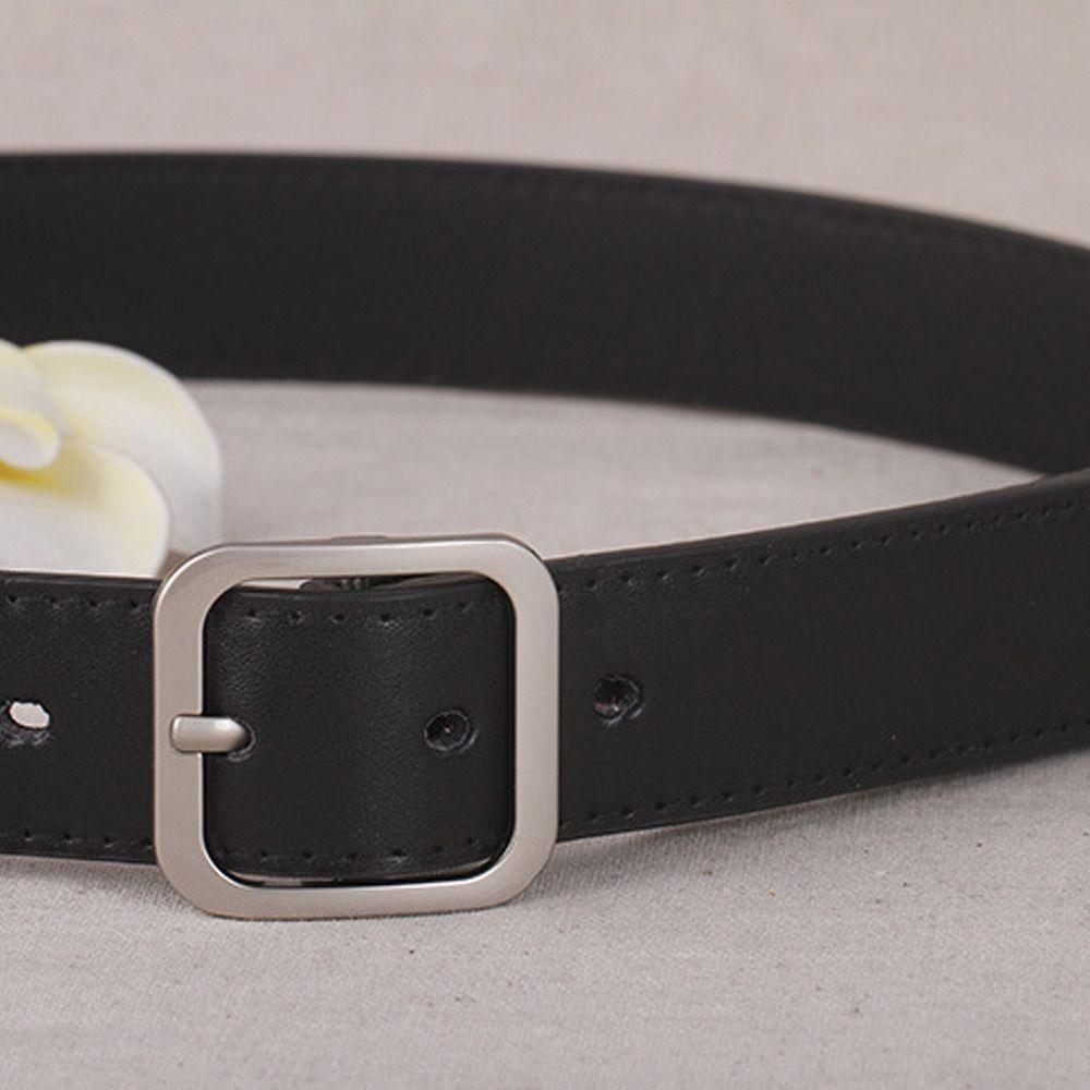 Модный Шикарный Повседневный Кожаный Ремень Женский Ремешок для Платья Пояс Квадратная Пряжка-Штырь Пояс