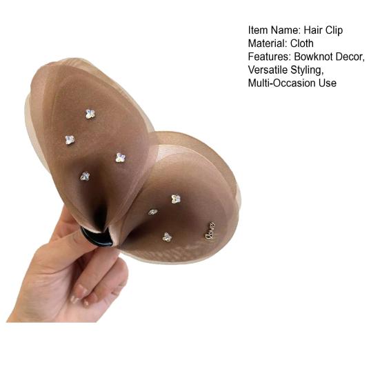 Женская заколка для волос в форме банта из сетчатой пряжи, летняя, большая, для затылка, краб для волос, защищающий кожу головы, аксессуар для волос