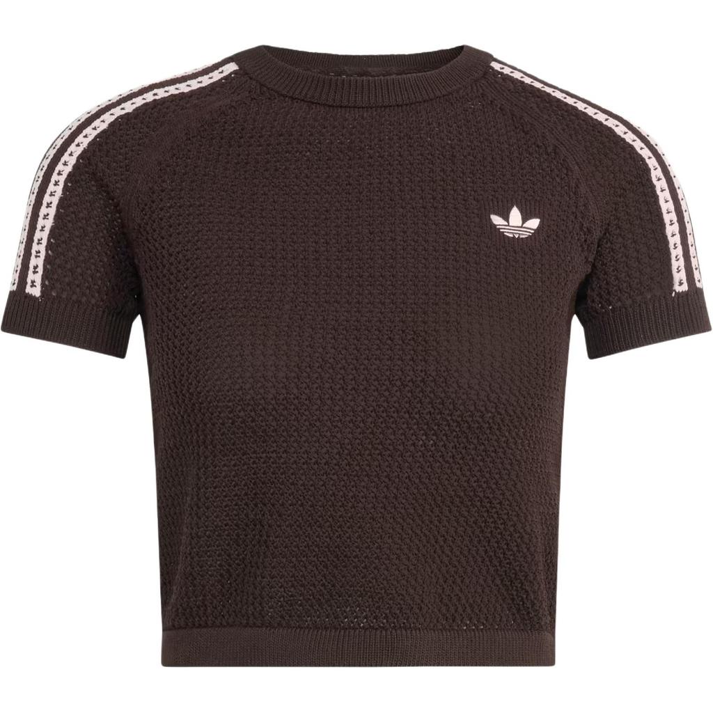 adidas Женская полосатая футболка с коротким рукавом, облегающая, с круглым вырезом, топ KC6480