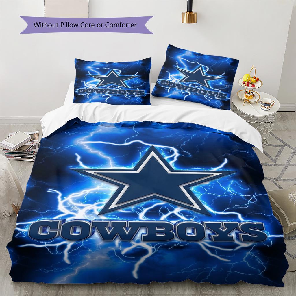 Dallas Cowboys Pattern Bedding Set Quilt Cover Pillowcase Home Decor Gift (1 * duvet cover + 2 * pillowcase, without core)