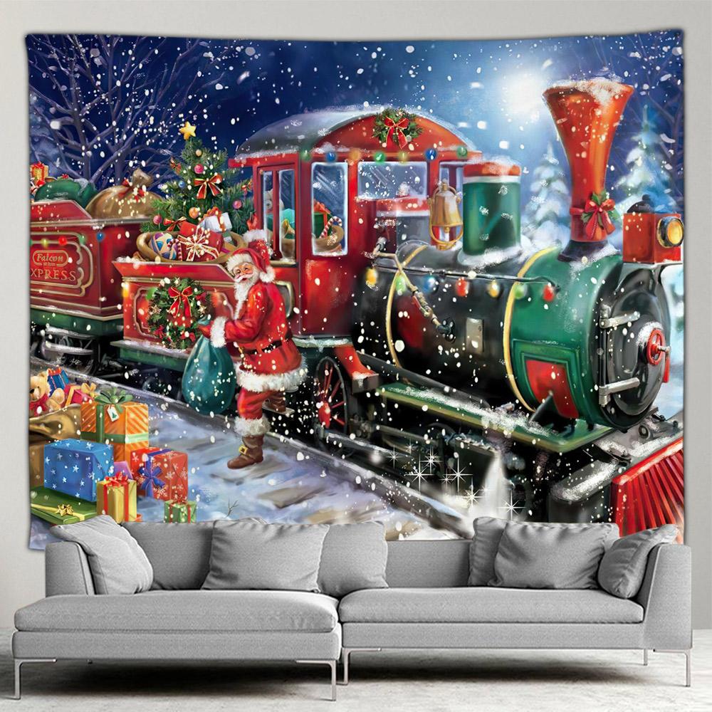 Рождественский гобелен со снеговиком, новогодний гобелен, подвесной домашний фон, ткань, хит продаж, гобелен, картина на стену дома