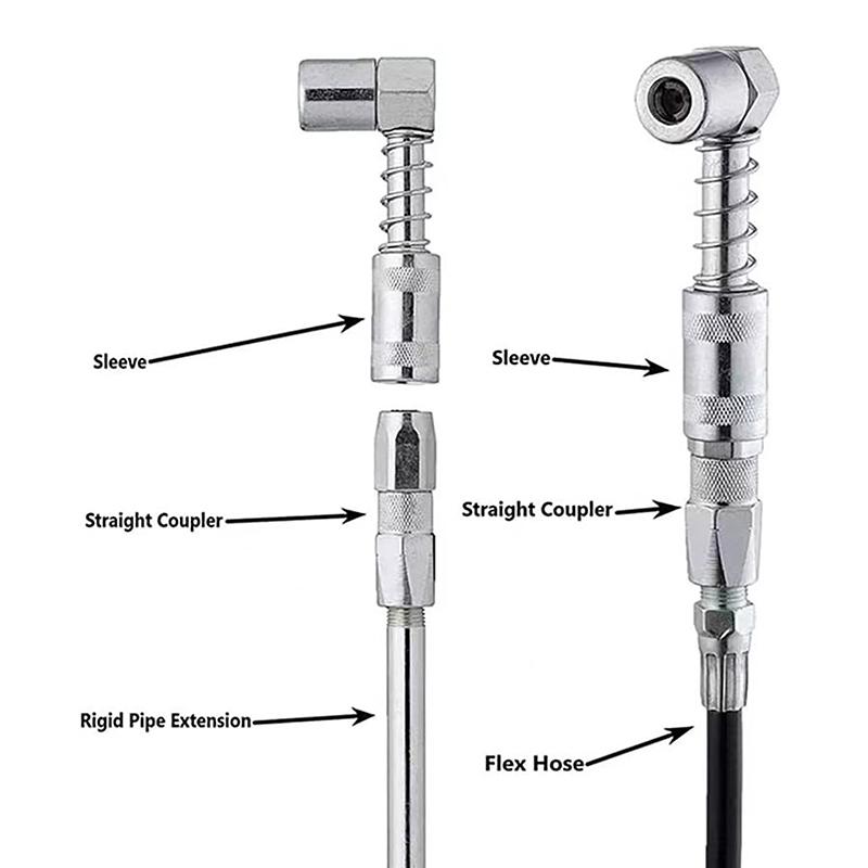 Профессиональный инструмент для установки смазочной муфты Инструмент для установки смазочной муфты на 90 градусов Инструмент для установки смазочной насадки Аксессуары для смазочного инструмента