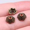 50шт колпачки для бусин, подвески, цвет античной бронзы, 9х9х4мм