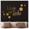 [P1348] - Sheet of Gold 'Messages' Stickers ('Life Is Beautiful') - 50x70 Cm