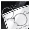 Love Magnetic Titanium Steel Couple Bracelets Simple Pendant Magnetic Couple Bracelets Women Men Hand Jewelry