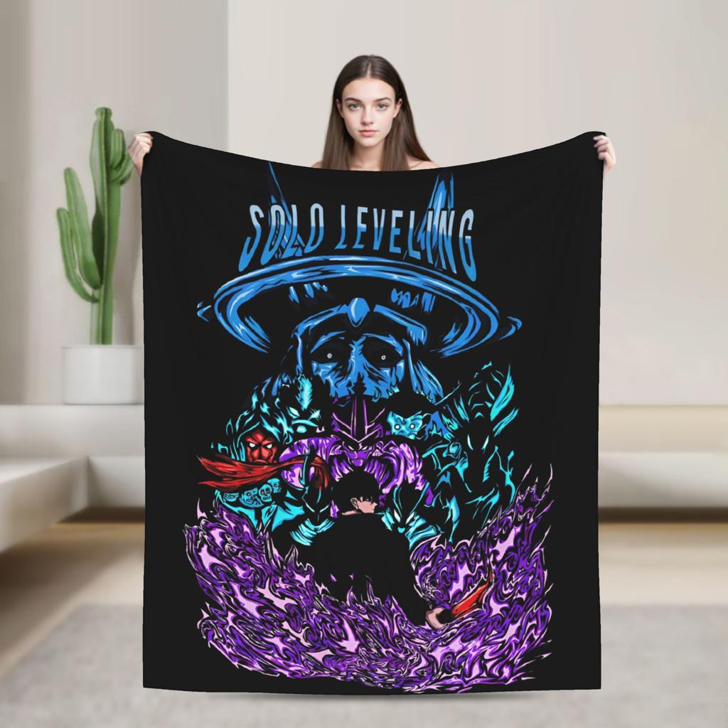 Поднятие уровня в одиночку Сон Джин У Шерстяные одеяла Убийца рыцарей Аниме Мода Плед для покрывала 150*125см Легкий