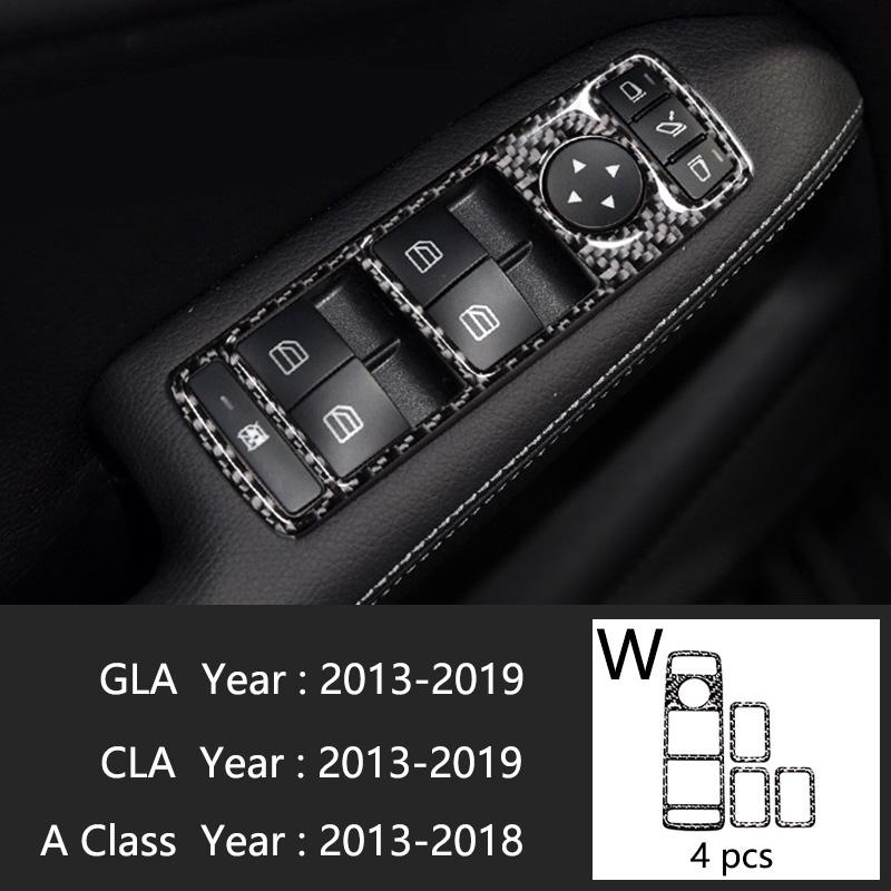 Автомобильный Стайлинг Карбоновая внутренняя панель кнопок Декоративная крышка Отделка Наклейка Рамка Для Mercedes Benz A Class W176 GLA X156 CLA