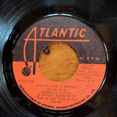 7-дюймовая пластинка ROBERTA FLACK  DONNY HATHAWAY  Youve Got A Friend  Gone Away 452808 Atlantic  Jamaica SoulFunk Б/у
