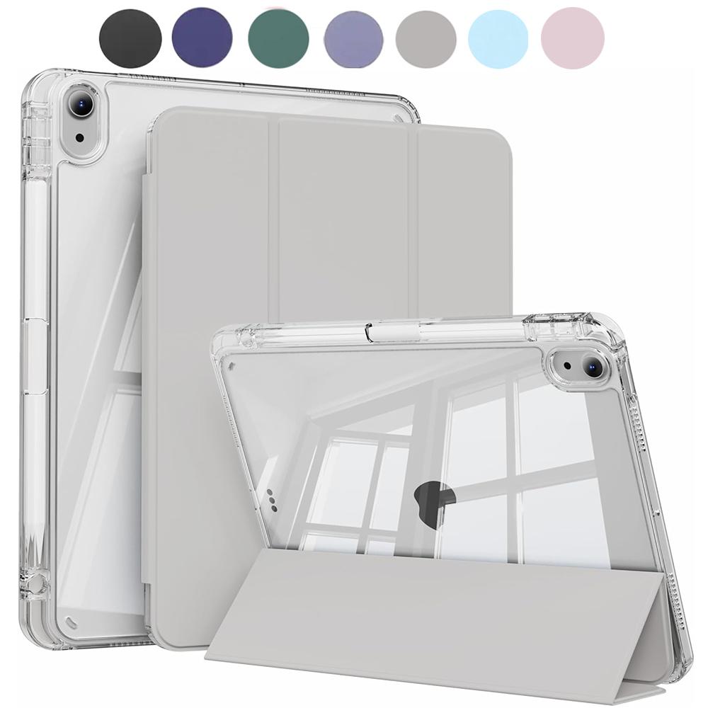 Чехол для iPad Air 11 M3/M4/M2 11 дюймов с держателем для стилуса, трехскладной подставкой, прозрачной акриловой задней крышкой, для iPad Air 4 5 10,9''