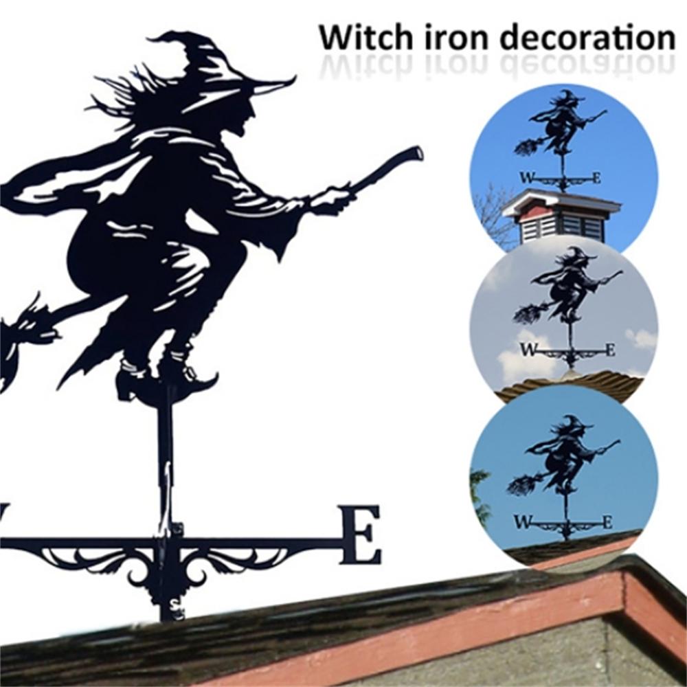 Witch Metal Wind Vane Ornament Outdoor Garden Roof Wind Stainless Steel Spray Painted Wind Vane Iron Art