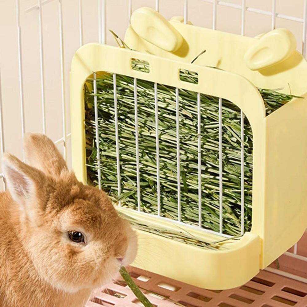 Wall Hanging Rabbit Hay Rack Chew Proof Pet Food Dispenser Practical Grass Rack Indoor Rabbit Cage
