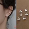 Charming Small Bow Stud Earrings For Women Exquisite Pin Screw Ball Cute Ear Bone Studs Trend Girl'S Ear Jewelry