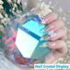 80mm Holographic Crystal Glass Nail Art Display Hand Model Shoot Ornament Nail Showing Prop Salon Manicure Tool