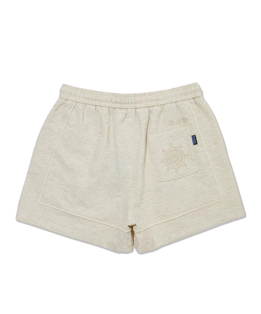 PENFIELD Шорты из льна с вышивкой 'Marine Doodle' Цвет: Слоновая кость_Fs2Wp30U