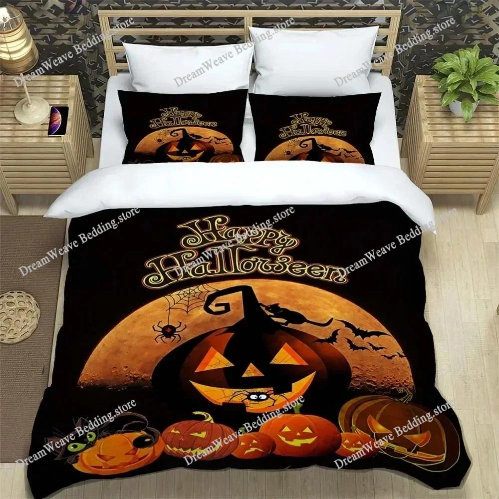 Halloween Duvet Cover Queen King Cartoon Pumpkin Comforter Cover Lantern Bedding Set MicrofiberGhost Quilt Cover for Boys Girls9