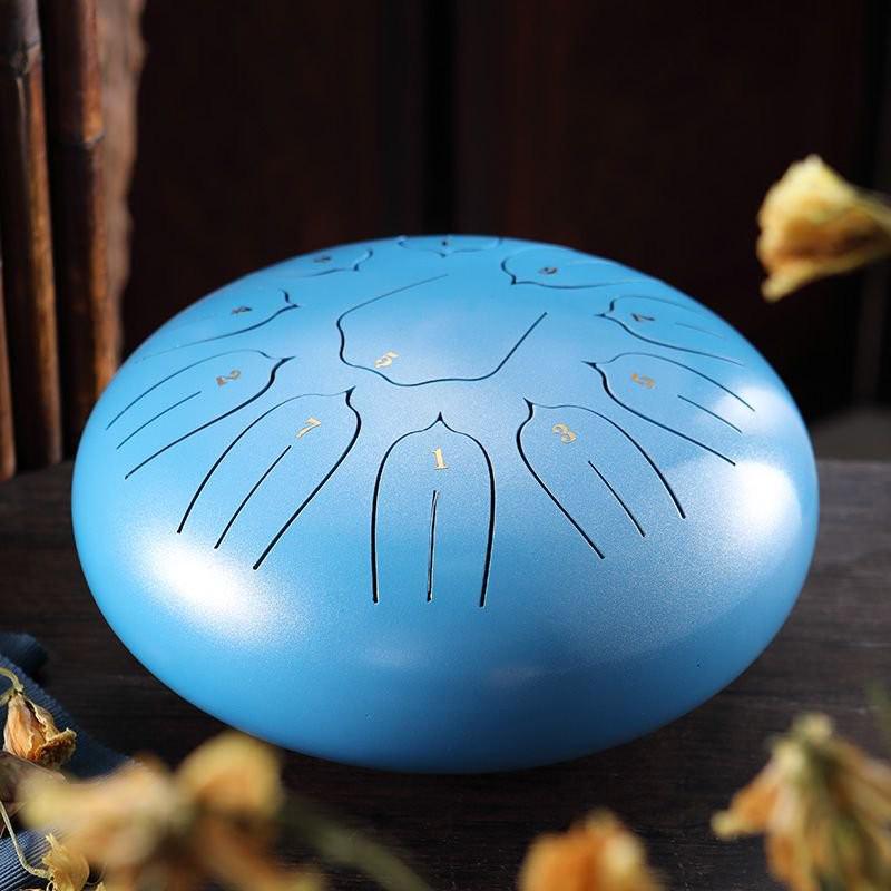 Hluru Глюкофон Стальной Язычковый Барабан 10 дюймов 11 нот Барабан-танк Клавишный Ханг с Сумкой для переноски для Медитации Музыкальный инструмент