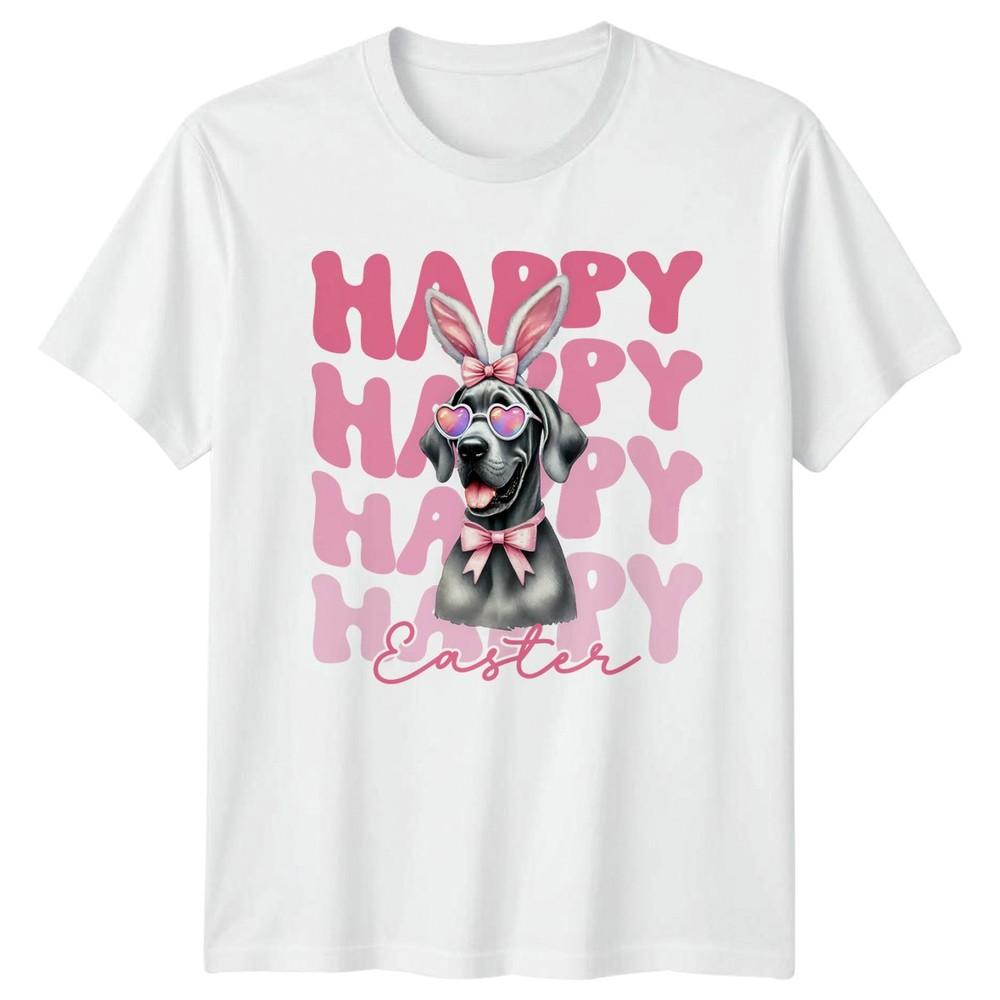 Happy Easter Unisexs TShirt Great Dane Bunny Dog Lovers Easter Gift For Her