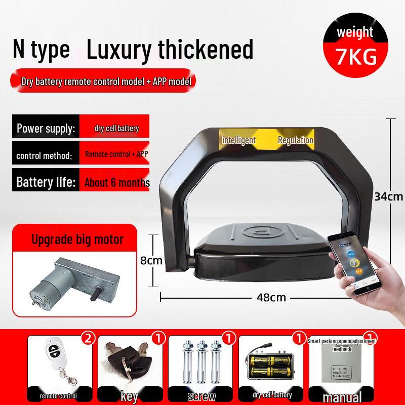 Smart Bluetooth-Enabled Waterproof Parking Space Lock with Remote Control and Sensor