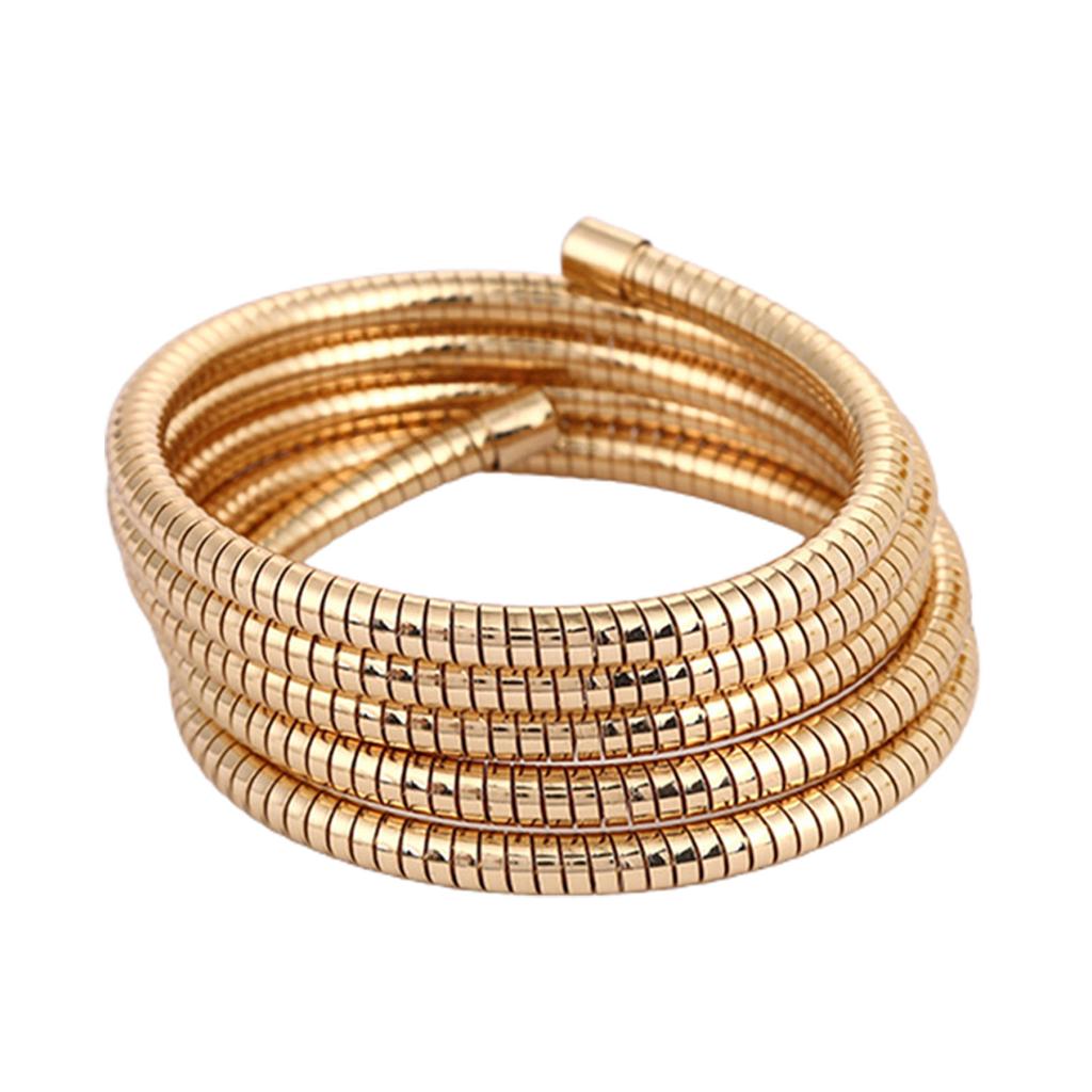 Stackable Multi Layer Arm Bracelet Stylish Metal Elastic Jewelry Stackable Bracelet Elastic Bangle for Fashionable Lover