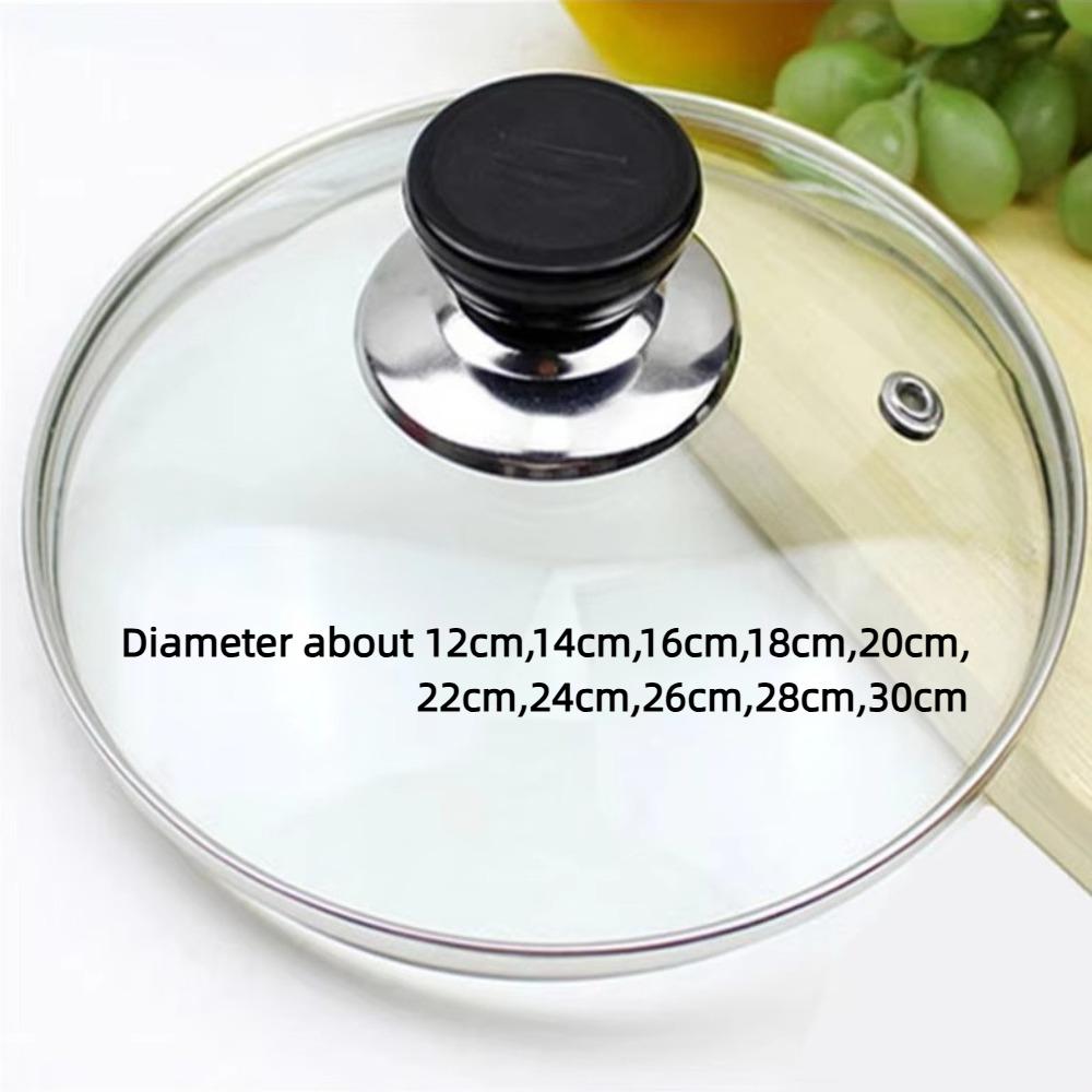 Round Frying Pan Cover Tempered Glass Pot Lid Durable Wok Pan Lid Kitchen Accessories