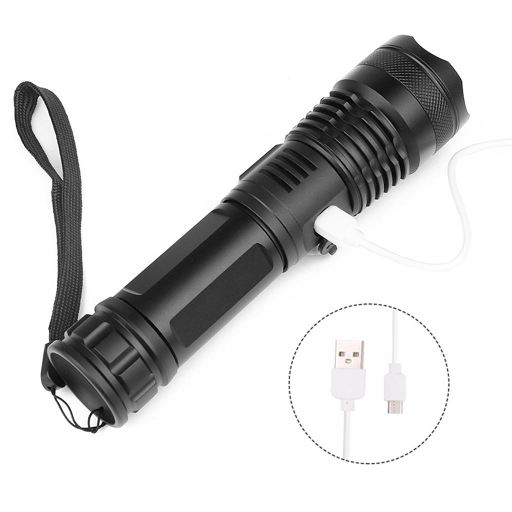 XHP50 Super Bright LED Flashlight Rechargeable USB With Charging Display
