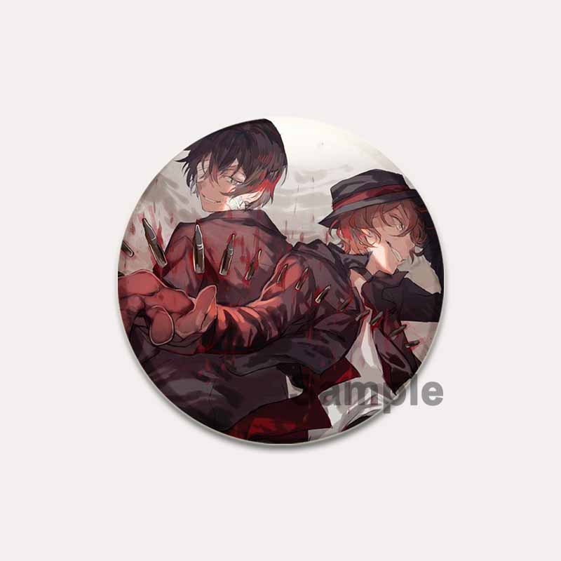 32/44/58 мм Булавка Bungo Stray Dogs Круглая мультяшная брошь ручной работы для рюкзака, одежды, аксессуаров, аниме-коллекции, значков, украшений