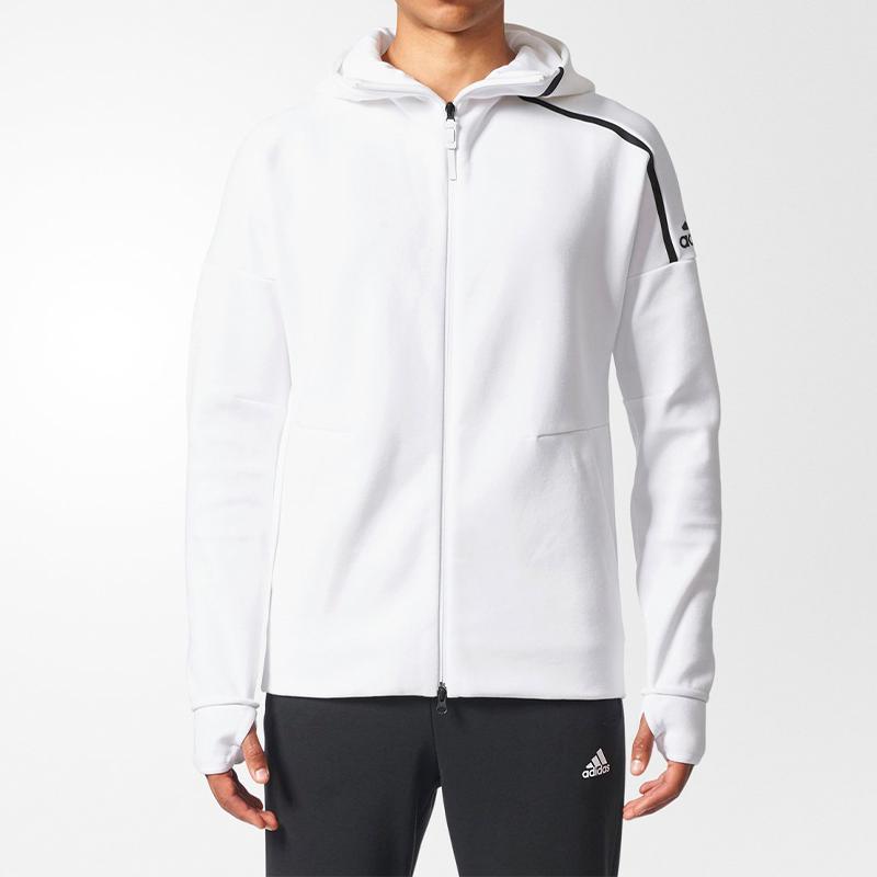 Adidas Вязаная куртка с капюшоном с логотипом Мужские куртки белые CD6277