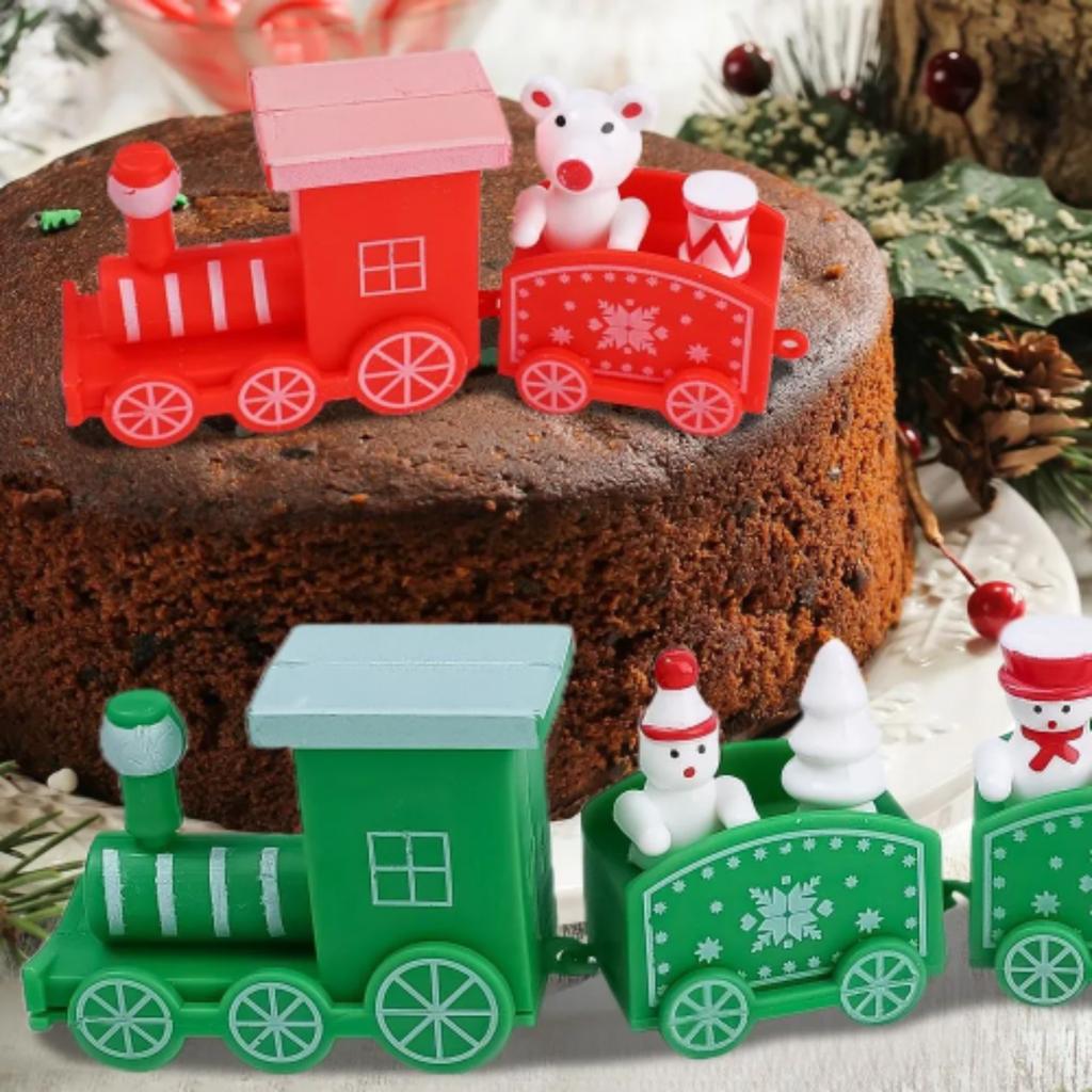 Christmas decoration ornament plastic train red 19.5CM
