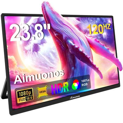 Портативный 10,1-дюймовый мобильный монитор 1080P, 120 Гц, FHD, HDR, Plug and Play, HDMI, IPS, мобильный дисплей, двойные динамики, внешний экран для путешествий, для 23,8-дюймового монитора, ПК,