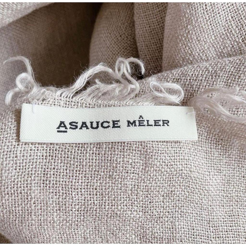 Б/у шаль ASAUCEMELER 100% бельгийский лен с бахромой, большой платок