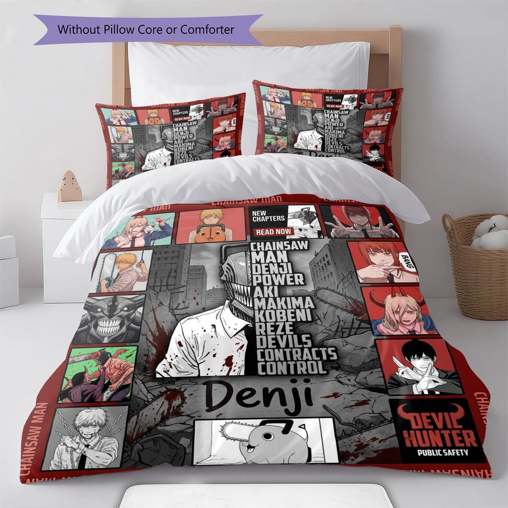 Chainsaw Man Duvet Cover Soft Cozy, Kids Bedding Gift Set,SizeDifferent Sizes -HE9