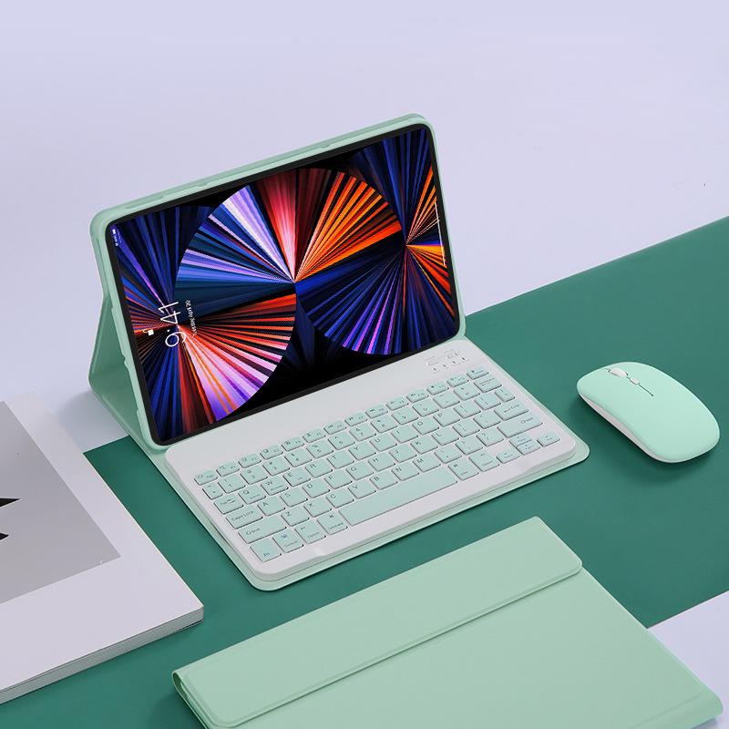 Совместимый красный чехол для планшета Xiaomi Redmi Pad SE 11 10,6" со съемной магнитной Bluetooth-клавиатурой (7 Pro) Кожаная обложка.