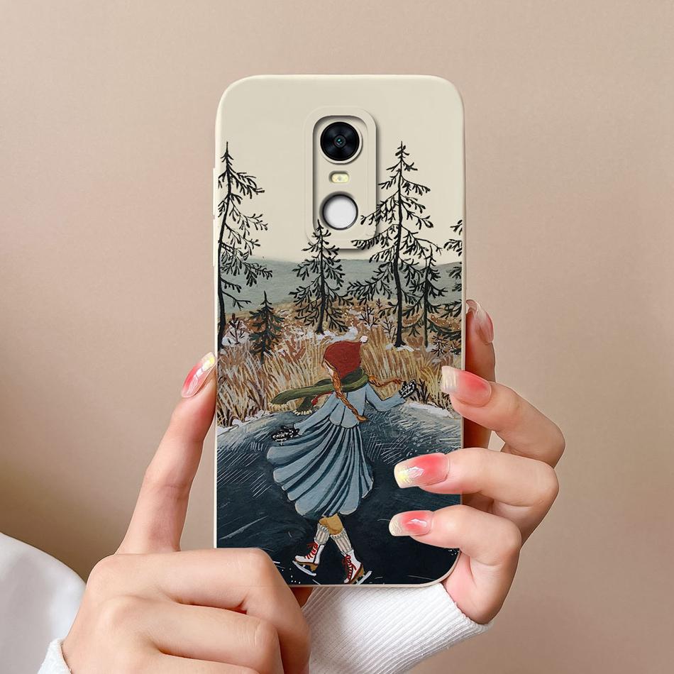 For Redmi Note5 Redmi5 Plus Phone Case Cartoon Liquid Silicone Full Coverage Anti Drop Funda For Redmi 5 Plus Note 5 Bumper Capa