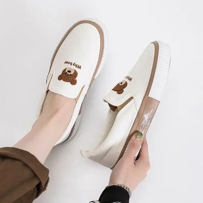 Женская обувь Little Bear из вулканизированной кожи Удобная и повседневная обувь на плоской подошве Слипоны Женская обувь Zapatillas De Mujer