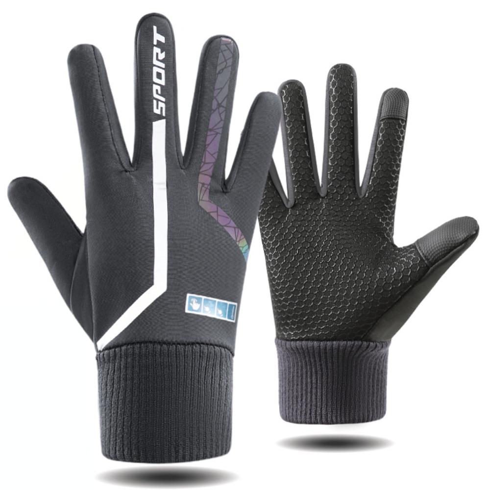 Touch Screen Plush Winter Warm Gloves Windproof Motorcycle Cycling Gloves For Women Man
