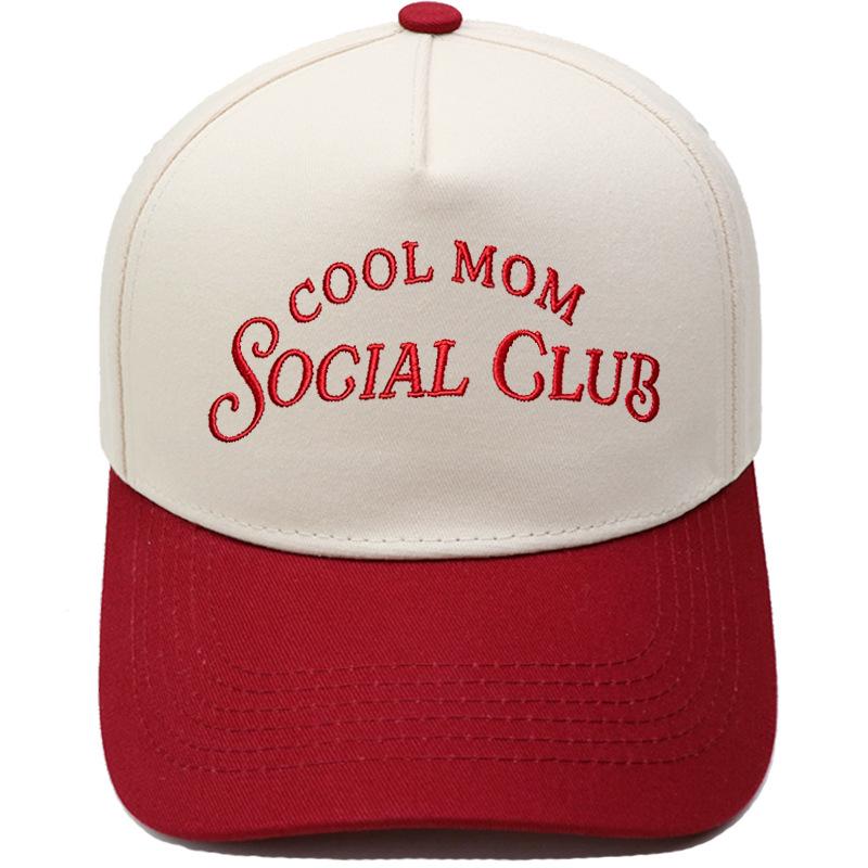 COOL MOM Social Club Truck Driver Hat Embroidered Vintage Leopard Color Matching Baseball Cap Female