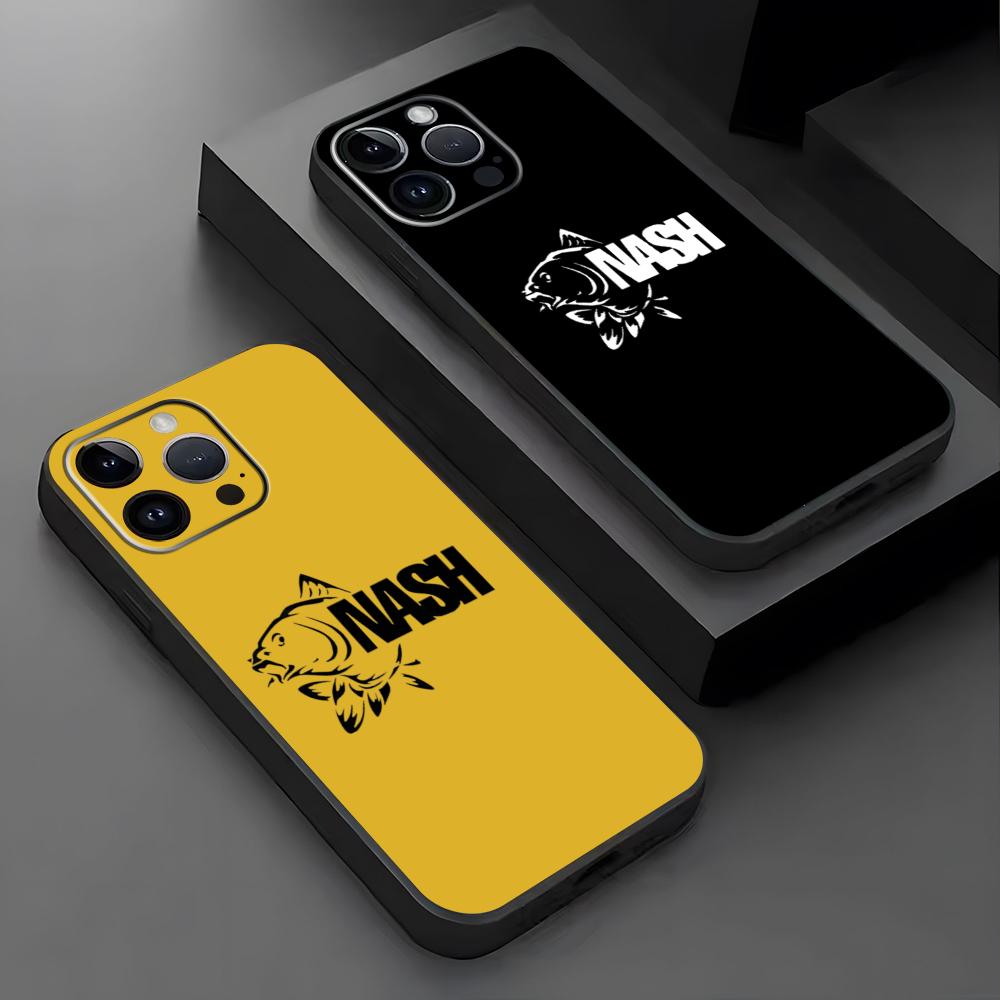 Fashion N-nasH Fishing Brand Phone Case For iPhone17 16 16e 15 14 13 12 11 Plus Mini Pro Max Soft black Shockproof Cover