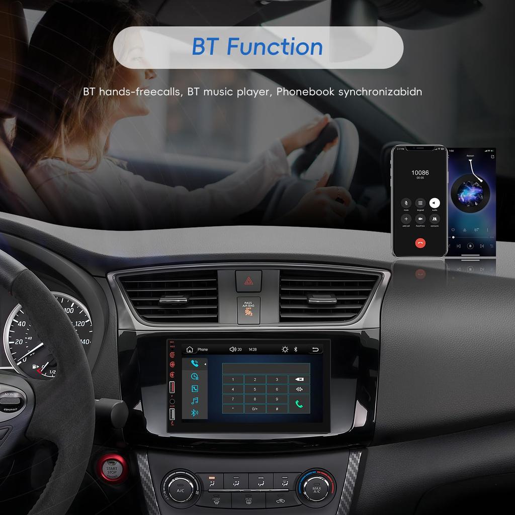 Двухдиновая беспроводная автомагнитола с CarPlay и Android Auto, 7-дюймовый сенсорный IPS-экран, автомобильная аудиосистема