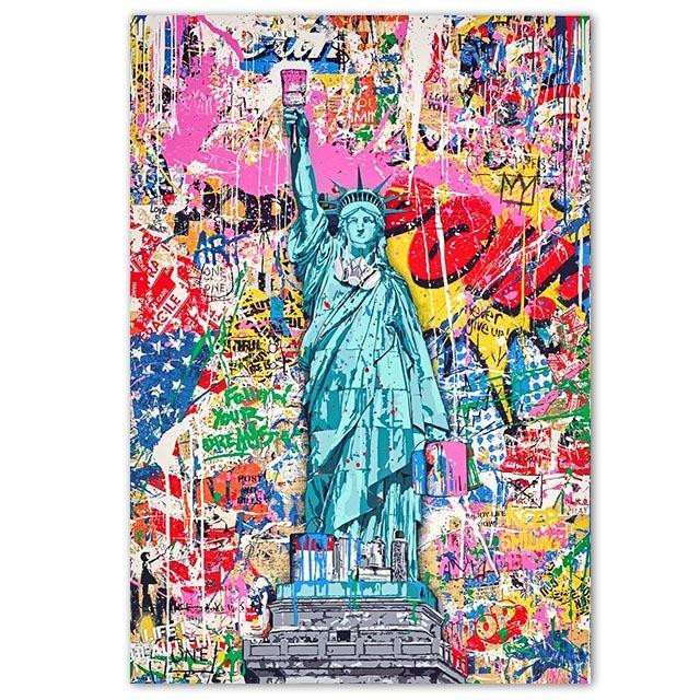 Граффити Плакат «Следуй за своей мечтой» Абстрактная бесплатная картина на холсте Эстамп для мальчиков Барбекю Любовь Картина Куадрос