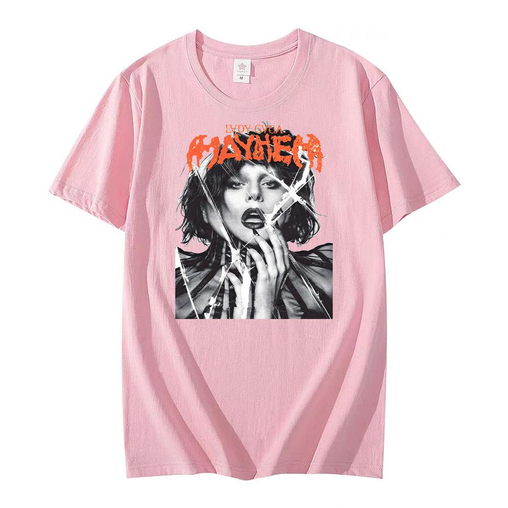 Футболки Lady Gaga Mayhem Унисекс Высокое Качество Хип-Хоп Хлопковые Футболки Мода Унисекс Эстетика Ретро Футболки Летняя Новая Одежда