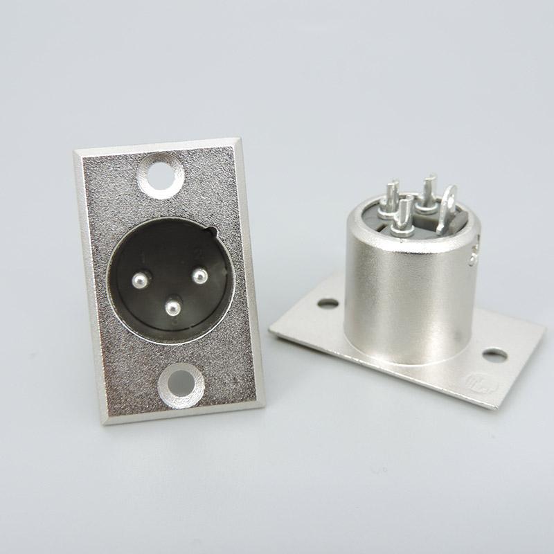 XLR 3-контактный разъем «папа» и «мама» для монтажа на панели Разъем питания на корпусе Тип гнезда Корпус квадратной формы Металл для подключения гарнитуры
