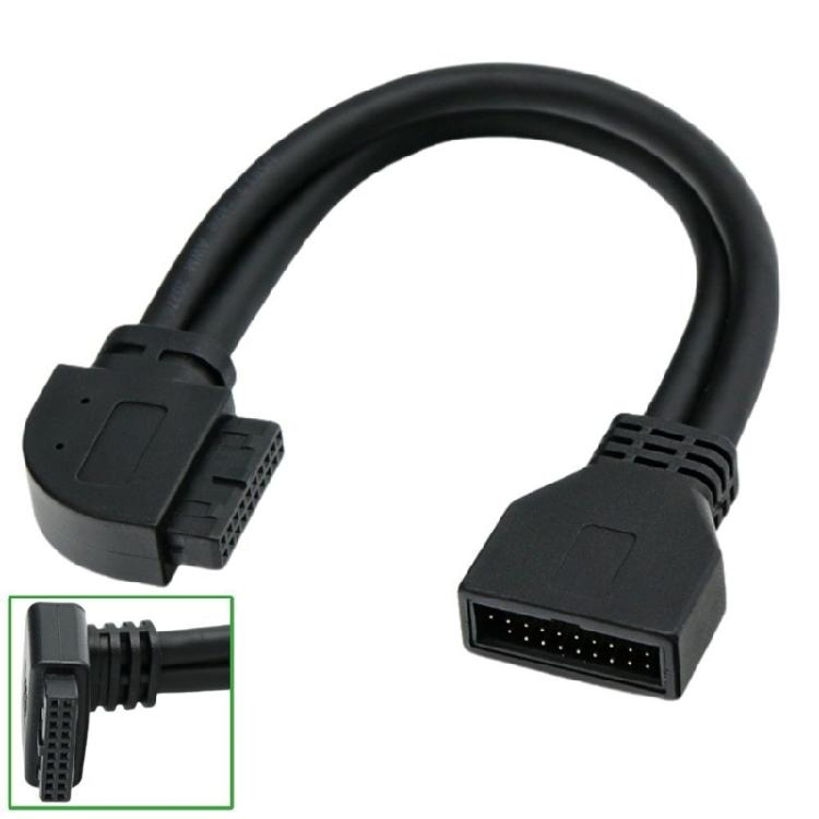 Высокоскоростной внутренний кабель USB3.0 19Pin 20Pin угловой разъем экранированный гибкий ПВХ для настольных материнских плат